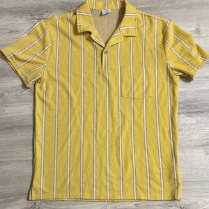 Urban Outfitters Yellow Striped Polo Shirt